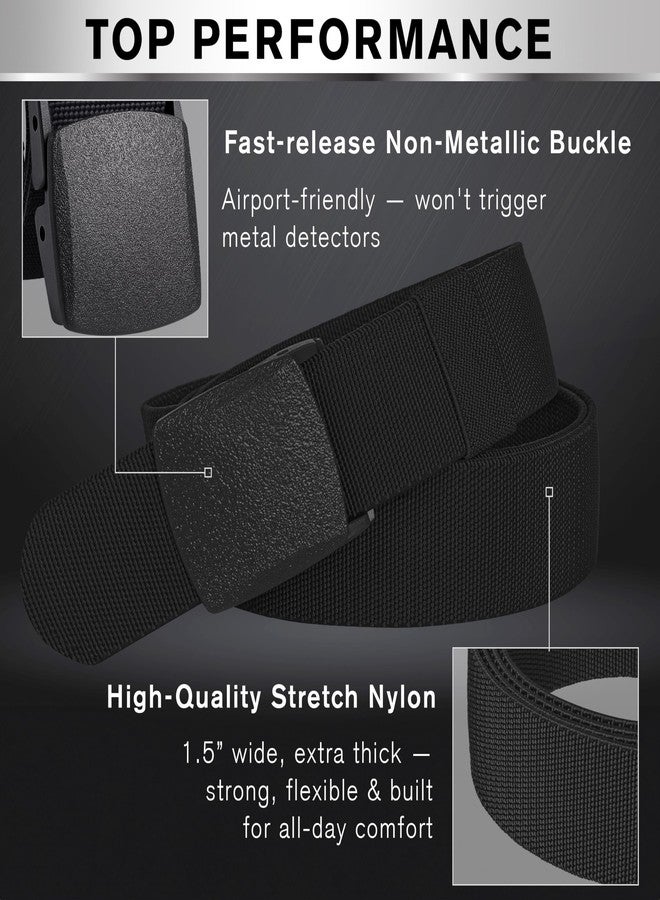 TECEUM Tactical Belt - Black B1 M - Heavy-Duty Military, Work, Hiking,Rigger, Utility, EDC Men’s Belts - Quick-Release - Nylon Web - Image 4